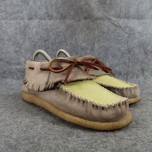Eastland Shoes Womens 6.5 Moccasin Booties Casco 1955 Leather Fringe Bow Slip On